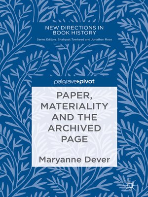 cover image of Paper, Materiality and the Archived Page